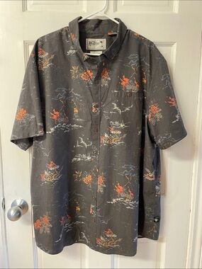 Howler Brothers Mansfield shirt tropical-inspired "Bermuda Triangle" size XXL